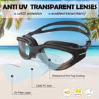 Winline Adult Swimming Goggles,Open Water Goggles Swimming Anti Fog UV Protection No Leakage Clear Vision Easy to Adjust for Adults Men Women Teenagers