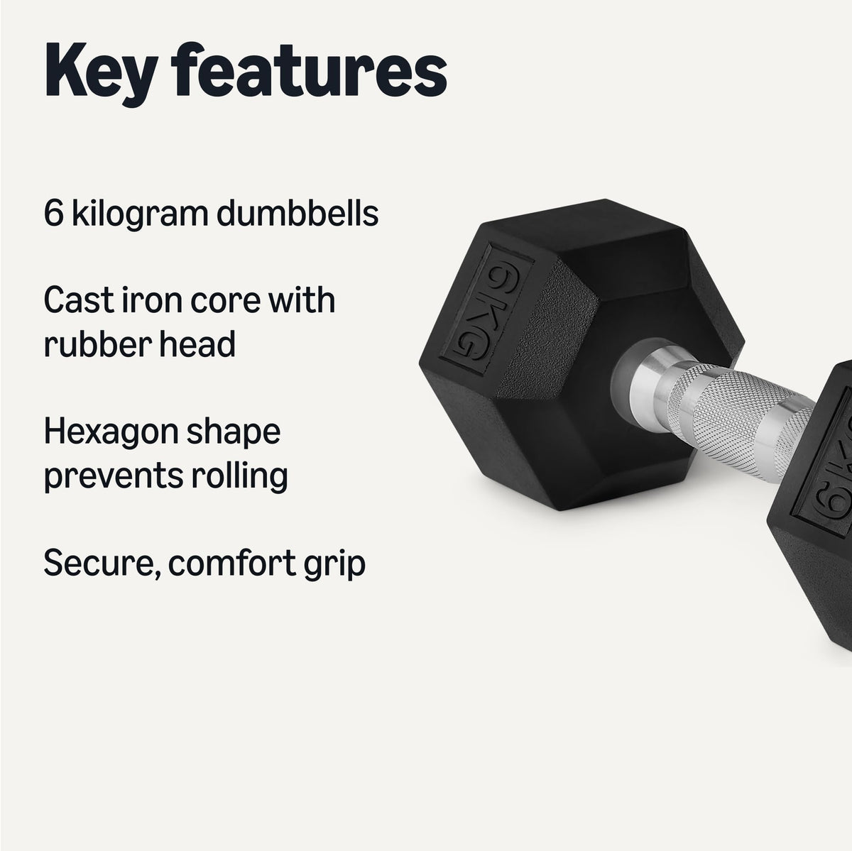 Amazon Basics Rubber Encased Hex Dumbbell Weights Set