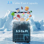 LifePlus Chest Freezer - 3.5 Cubic Feet Compact Deep Freezer Small Freezer 7 Adjustable Temperature with Removable Basket, Energy Saving Super Quiet for Garage, Office, Kitchen, or Apartment, Gray
