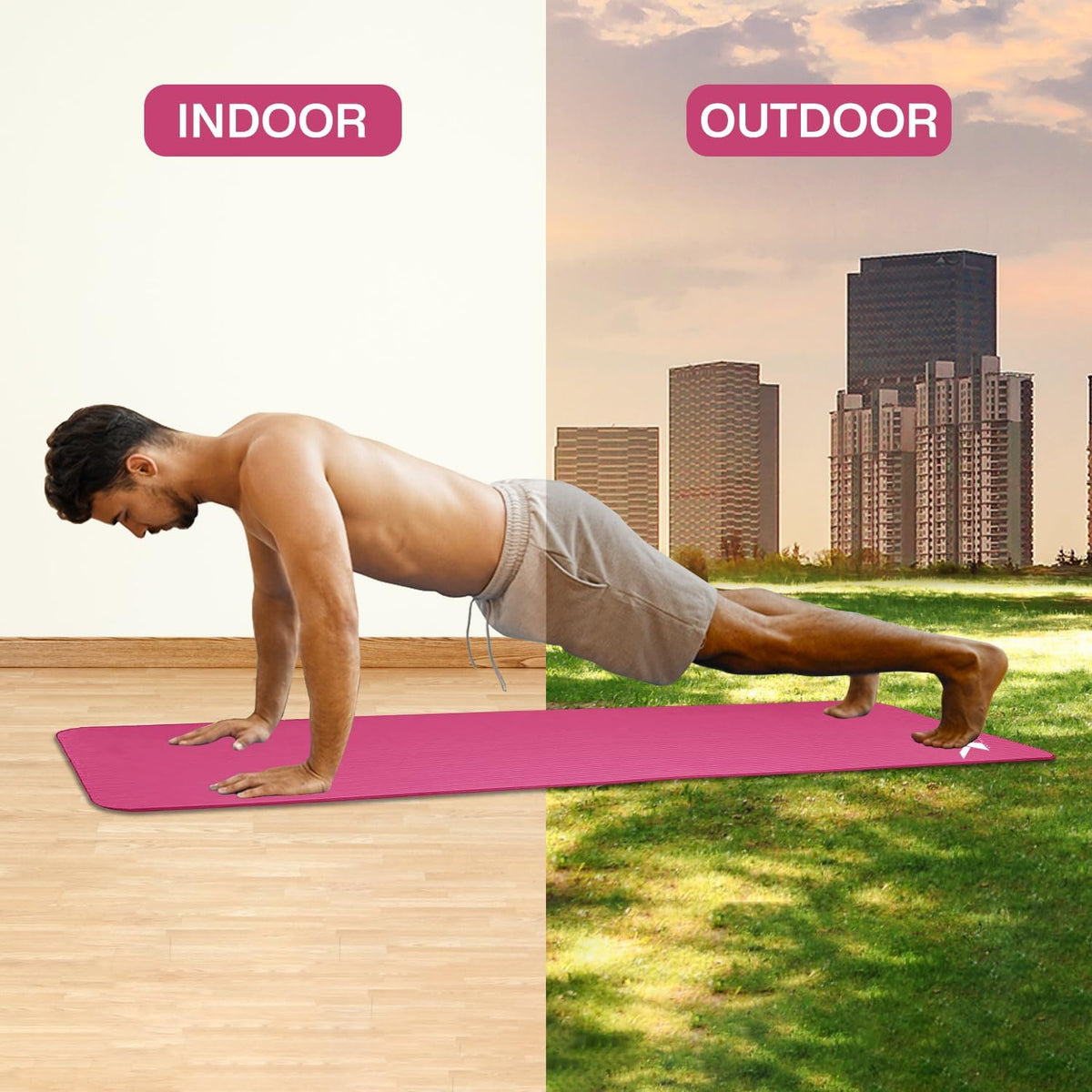 XN8 Sports Yoga Mat 10mm & 15mm Thick NBR Exercise Mat with Carry Strap