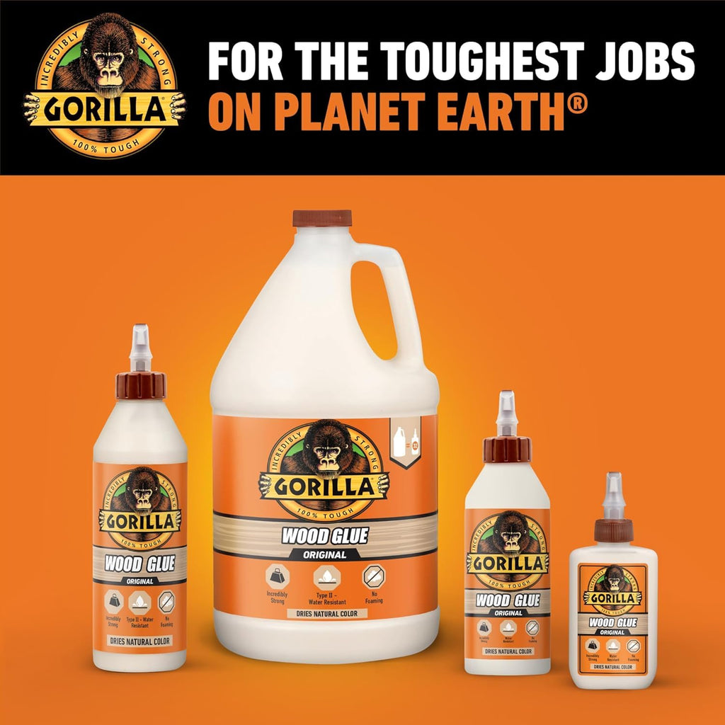Gorilla 5044361 Wood Glue 1L (4 Pack)