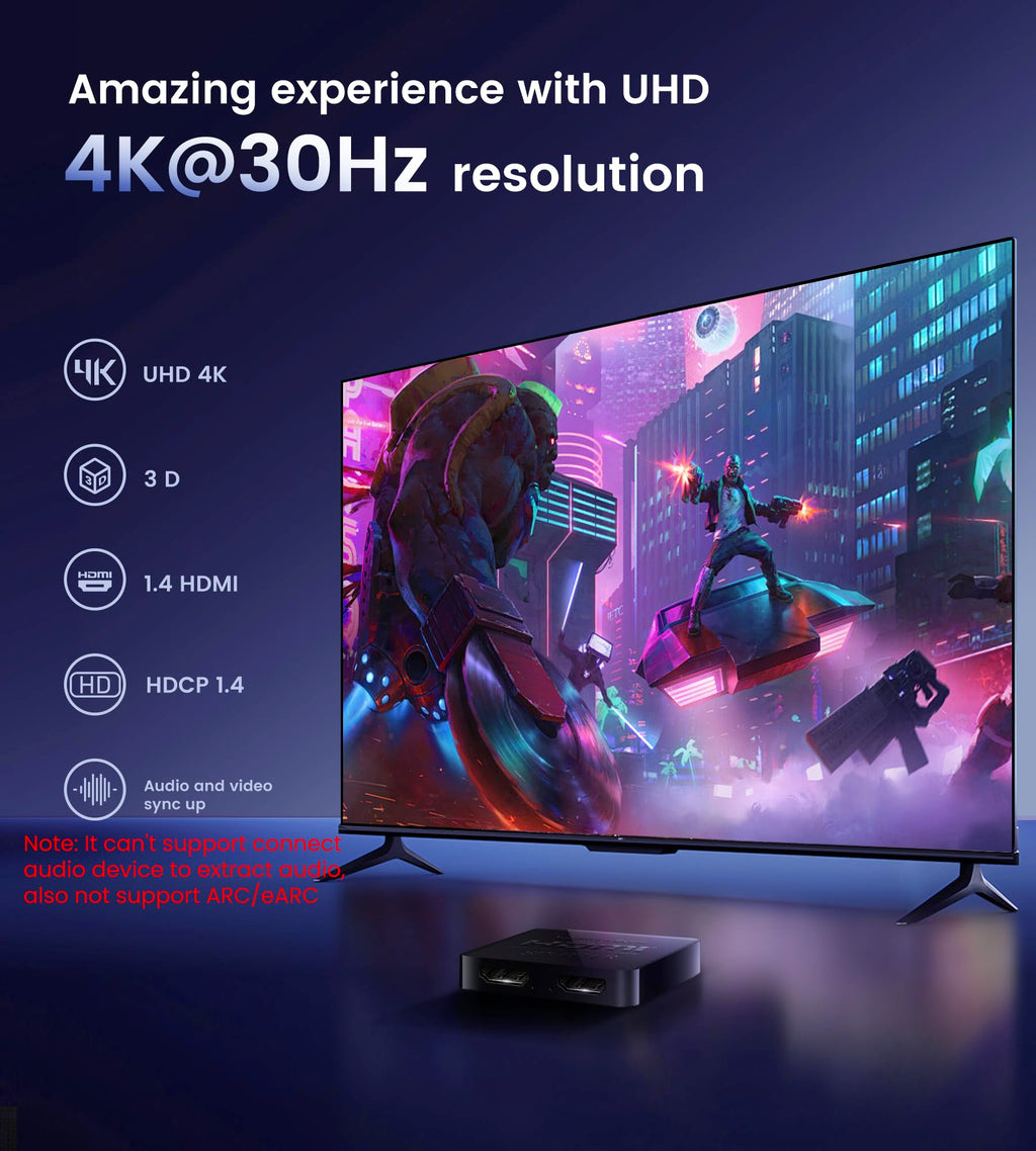 avedio links 4K@60Hz HDMI Splitter 1 in 2 out, Mirror Same Screen Only