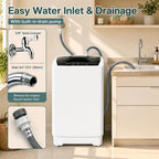 COSTWAY 8.8LBS Portable Washing Machine, Full-Automatic w/Drain Pump, White
