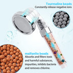 VEHHE High Pressure Shower Head with Filter Beads, 3 Spray Modes