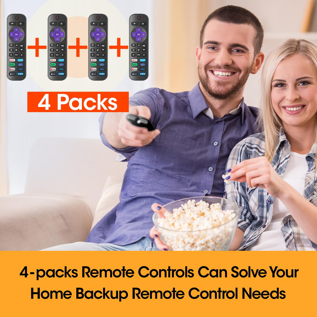 2 Pack Replacement Remote Control Only for Roku TV, Compatible for TCL Roku/Hisense Roku/Onn Roku/Sharp Roku/Philips Roku/Element Roku/Westinghouse Roku TVs (Not for Roku Stick, Box or Speaker)