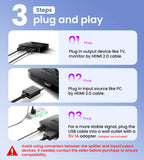 avedio links 4K@60Hz HDMI Splitter 1 in 2 out, Mirror Same Screen Only