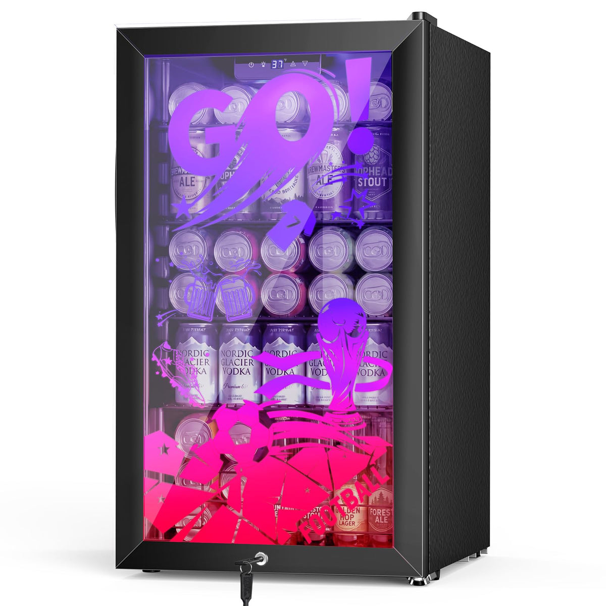 Commercial Cake Display Refrigerator, 78L Countertop Glass Cooler with LED Light, 32-53.6°F Digital Thermostat, Frost-Free Pastry Showcase for 11" Cake, Tempered Glass & Rear Door for Bakery/Cafe/Home