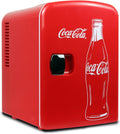 Coca-Cola 4L Mini Fridge, 6 Can, Classic Bottle Design, Red
