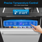 24" Dual Zone Wine and Beverage Refrigerator, Under Counter with Glass Door