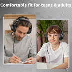 Botesty Sound Headphones Wired with Mic for School, 3.5mm Plug in, Purple