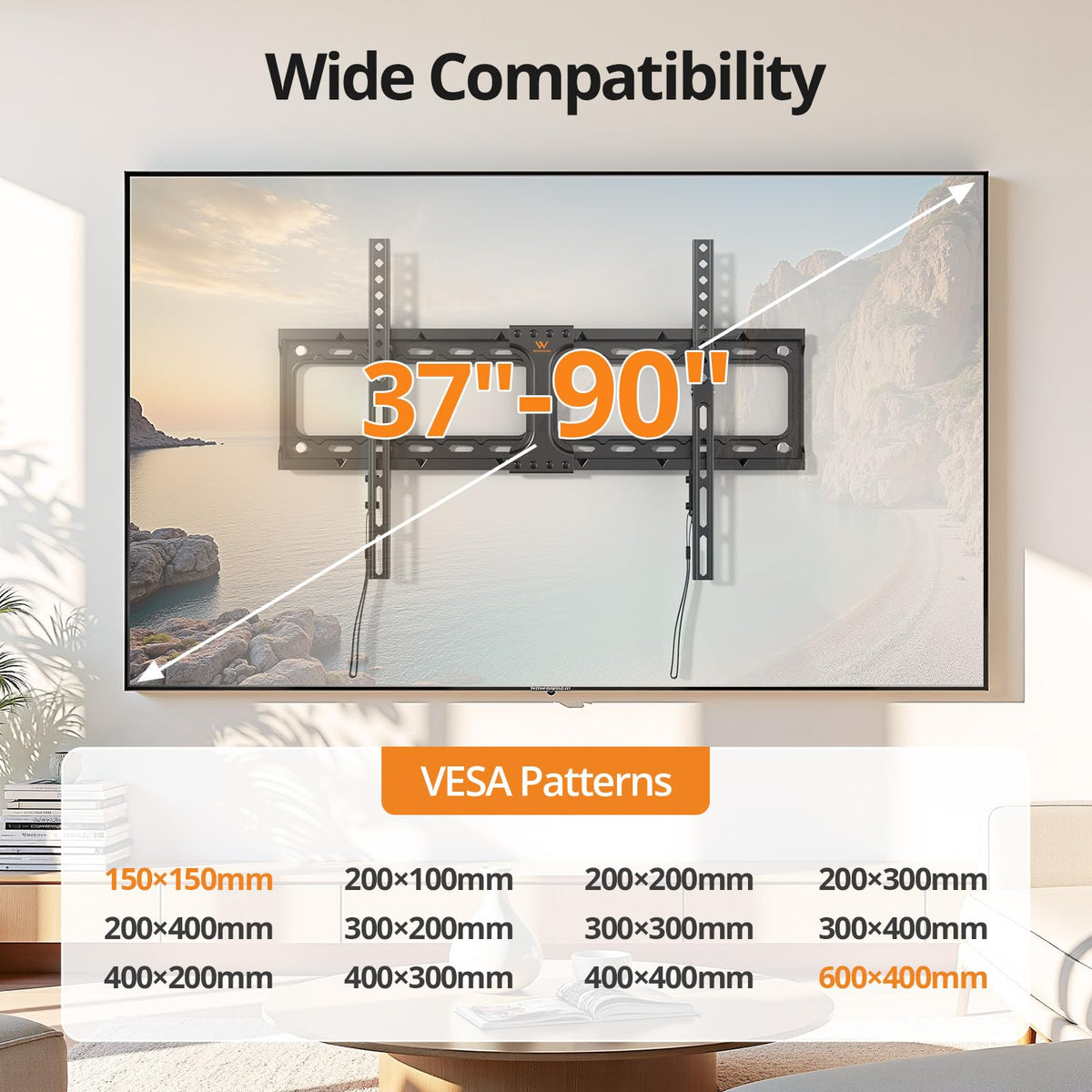 IWORBOARD 24 32 40 42 inch Fixed TV Monitor Wall Mount for 14-42 inch LED LCD Screen,Low Profile Small RV TV Mount, Easy Slim Flat Wall Bracket, Max VESA 200x200mm, 66lbs, Single Stud