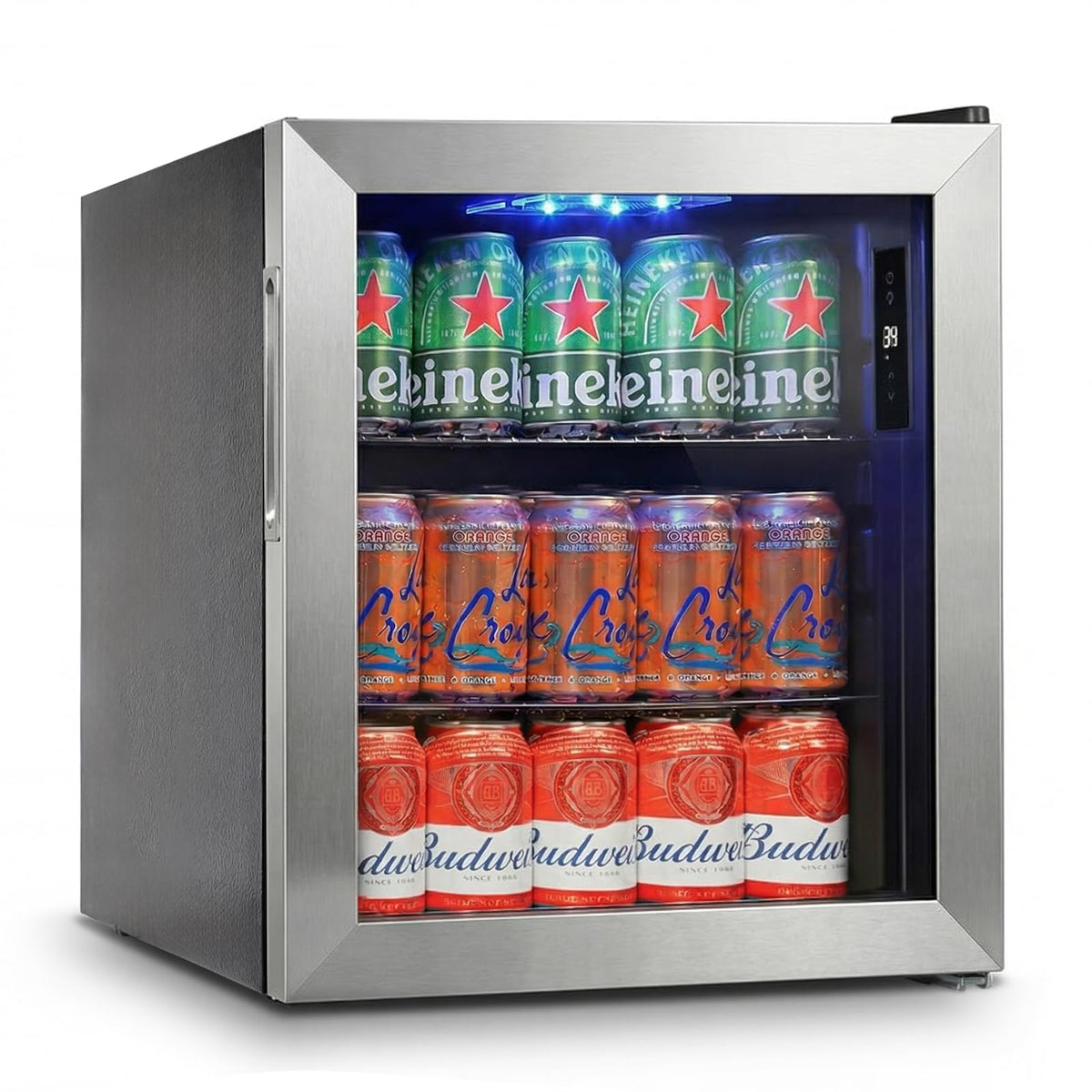 24" Dual Zone Wine and Beverage Refrigerator, Under Counter with Glass Door