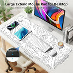 Rcege Large Gaming Mouse Pad Extended Desk Mat with Non Slip Stitched Edge