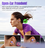 Kinglucky Clip-On Earbuds Gen 3, Open-Ear Wireless Bluetooth 6.0 Headphones with Mic, Secure Fit for Small Ears & Glasses Wearers, 50H Playtime, LED Digital Display, ENC, IPX5 Waterproof(Balck)