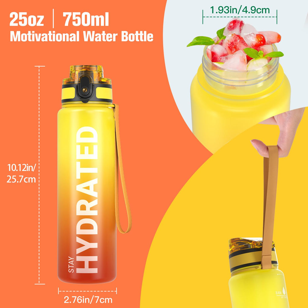 Sahara Sailor Water Bottle 1L, Leakproof Tritan Bottle with Time Marker