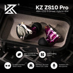 Linsoul KZ ZS10 Pro, 4BA+1DD 5 Driver in Ear Monitor, HiFi Wired Earbuds, Gaming Earbuds, Hybrid IEM Earphones with Stainless Steel Faceplate, Detachable Cable for Musician(with Mic, Dark Black)