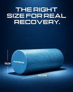 KAYMAN Sports Foam Roller, Deep Tissue Muscle Recovery, 44.5 x 15cm, Black