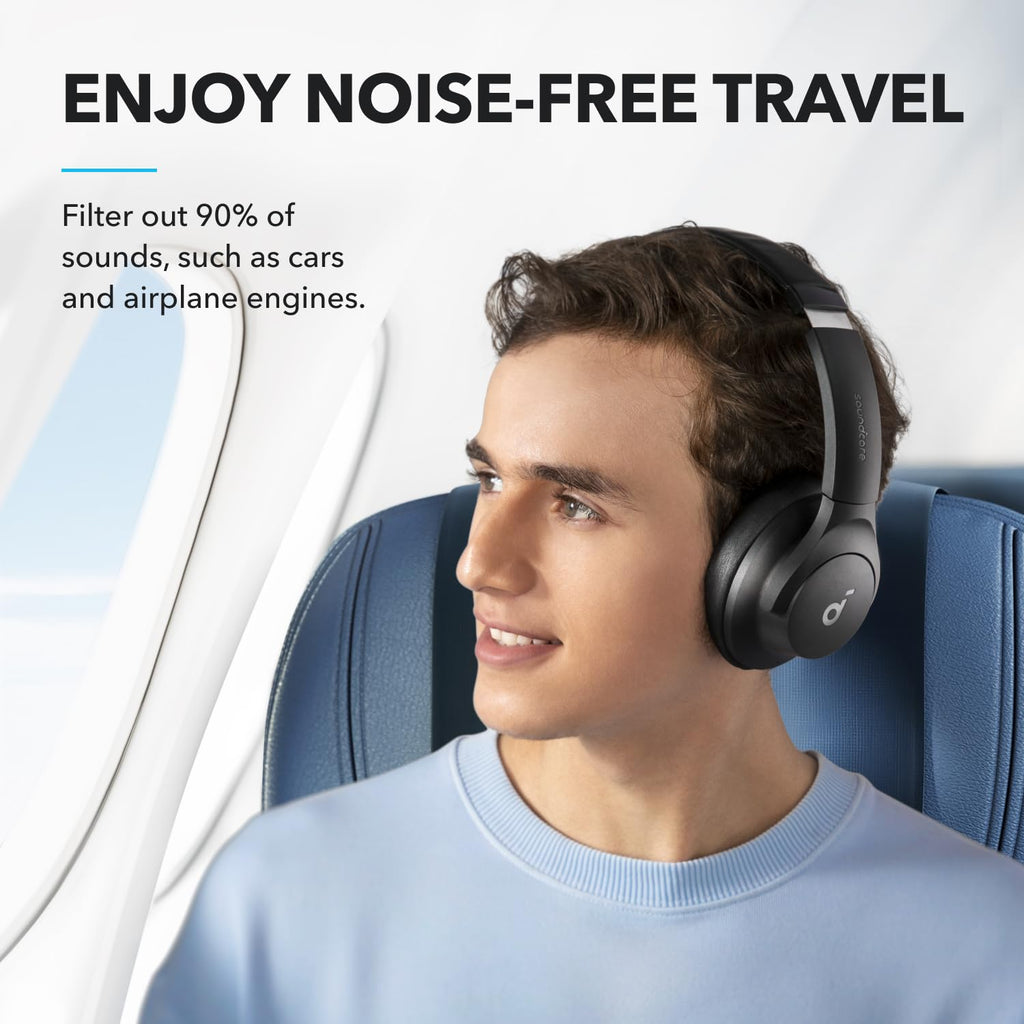 Soundcore by Anker Q20i Headphones with Protective Case, Blue, Bundle