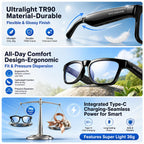 OhO Open Ear Smart Glasses, UV400 Z87.1 Lightweight Audio Bluetooth Glasses