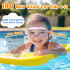 COOLOO Kids Swimming Goggles for Age 4-14, 2 Pack Wide Vision Kids Goggles