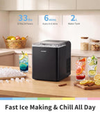 Comfee 33lbs Countertop Bullet Ice Maker, Self-Cleaning, with Ice Scoop