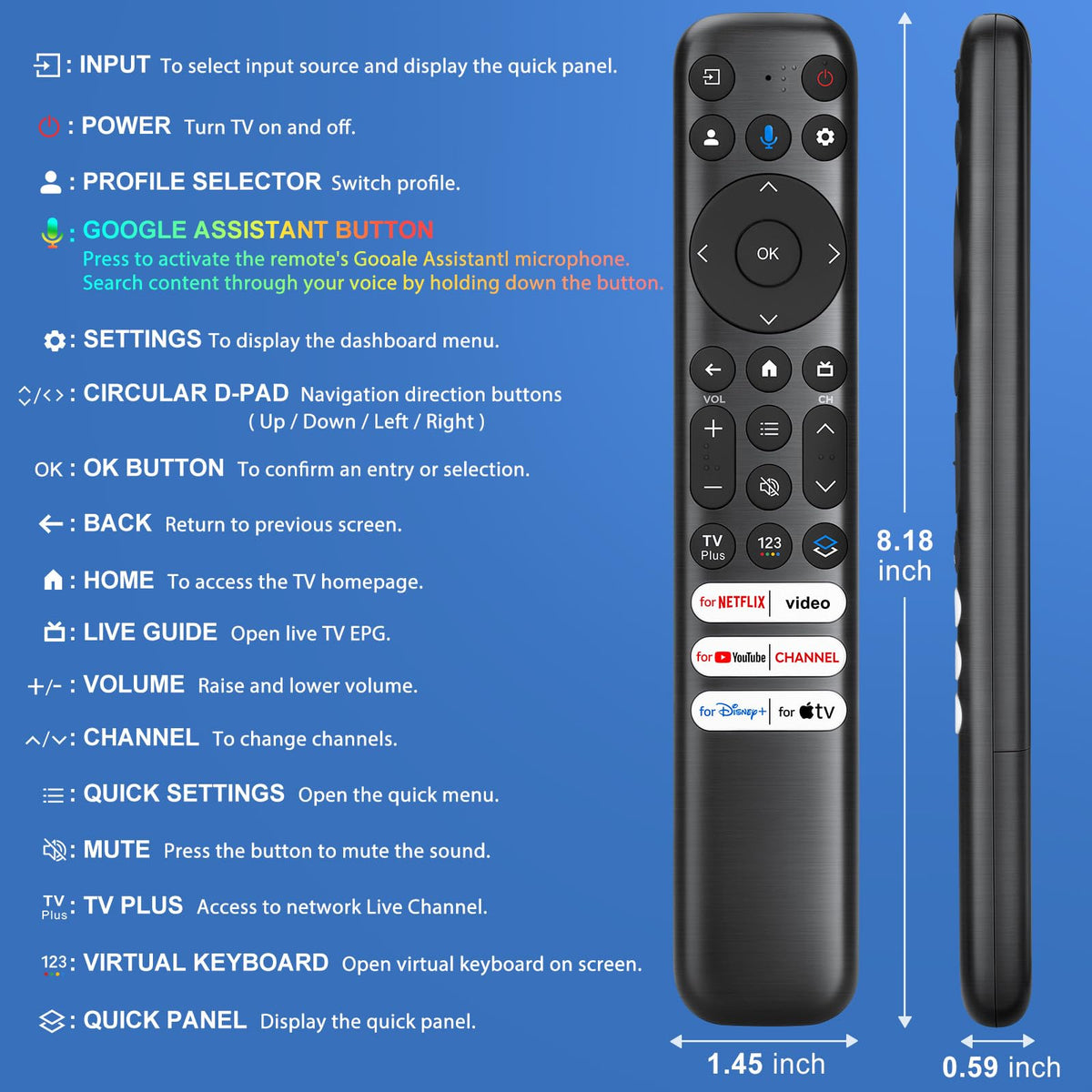 Universal for Hisense TV Remote Replacement