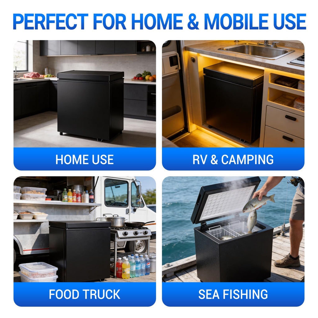 Chest Freezer Low temperature quick freeze 14℉ to -40℉ Compact Freezer - 2 Removable Baskets Match Day Parties, Home Bar Game Day &Beaded Ice Cream & Frozen Storage (Red, 1.8 Cubic Feet)