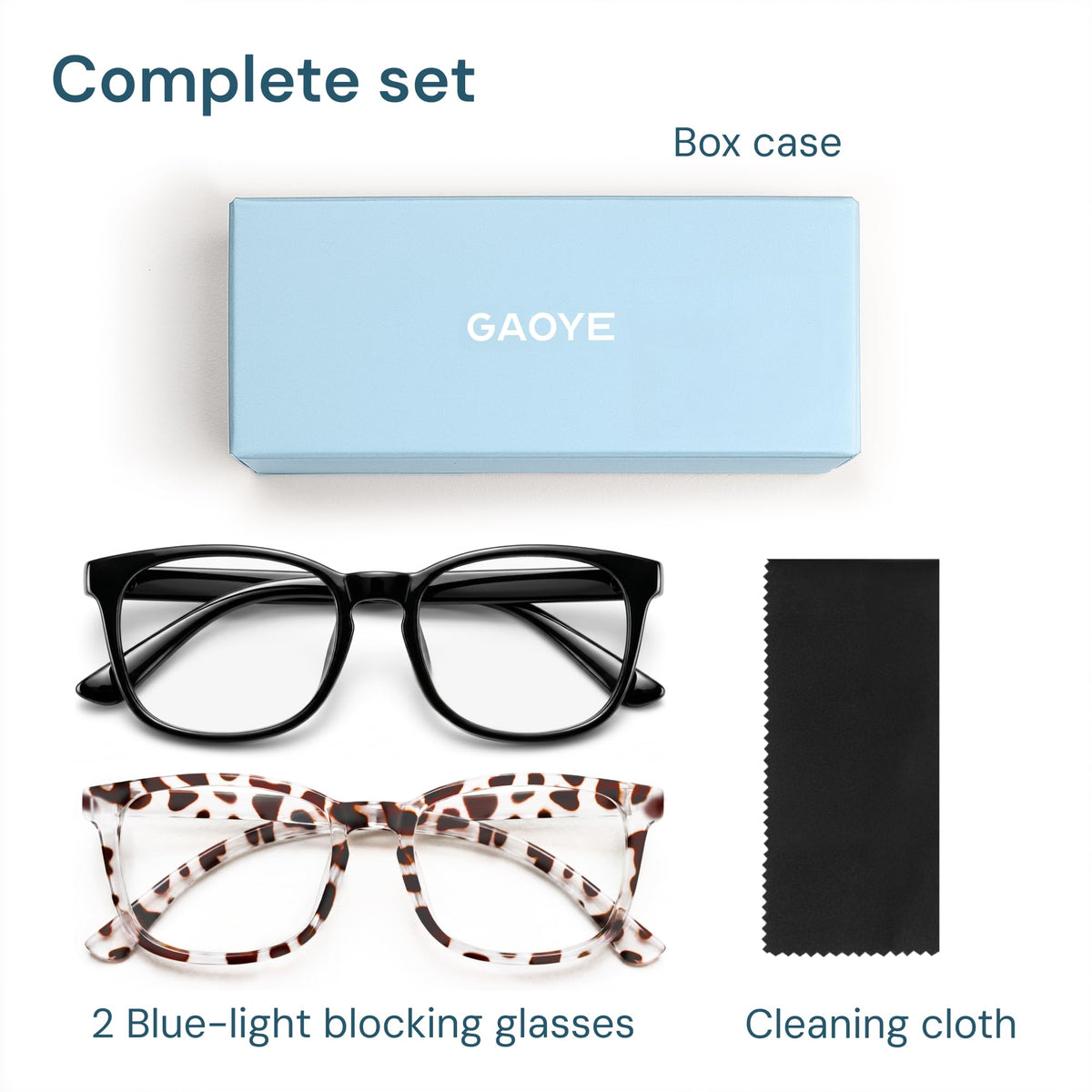 Gaoye Blue Light Blocking Glasses -Fashion Square Eyeglasses, Anti UV Ray Computer Gaming Glasses Blue Blockers for Women/Men