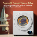 ROVSUN 25LBS Full-Automatic Washing Machine and 3.5CuFt Portable Clothes Dryer Set, Compact Laundry Washer and Dryer Combo Set with Stainless Steel Inner Tub, for Apartment, Dorms, Home