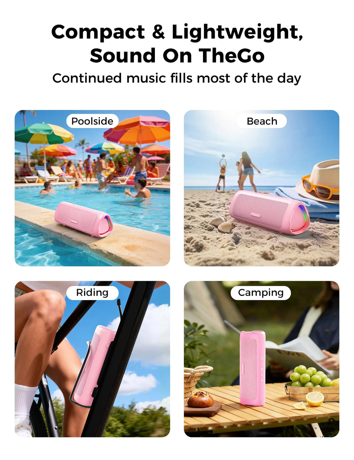 Bluetooth Speaker, 20W HD Sound, Portable Wireless, IPX5 Waterproof, Up to 24H Playtime, TWS Pairing, for Home/Party/Outdoor/Camping/Beach Essentials, Electronic Gadgets, Birthday Gift (Teal)