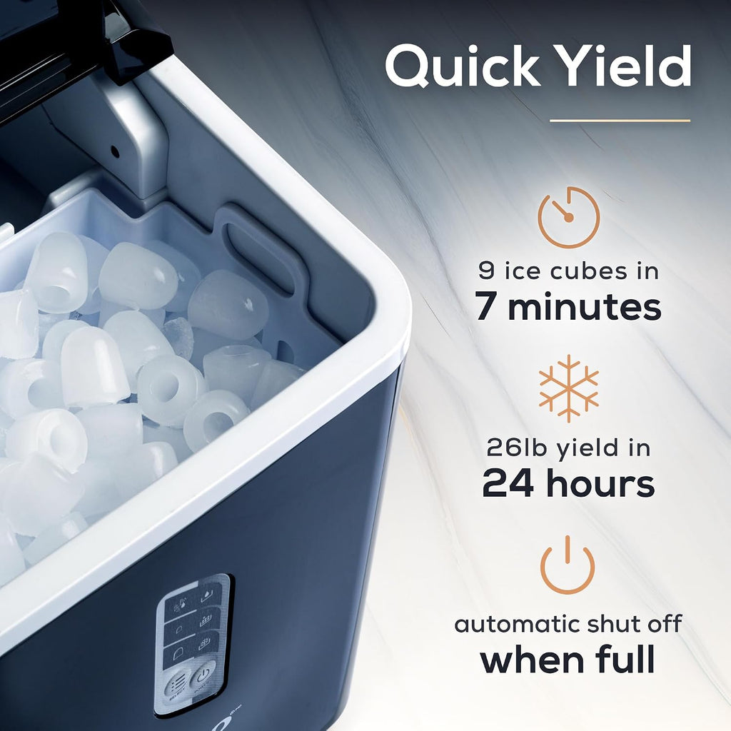 Igloo Ice Maker Countertop, Portable Ice Maker with Handle, 26lbs, Black