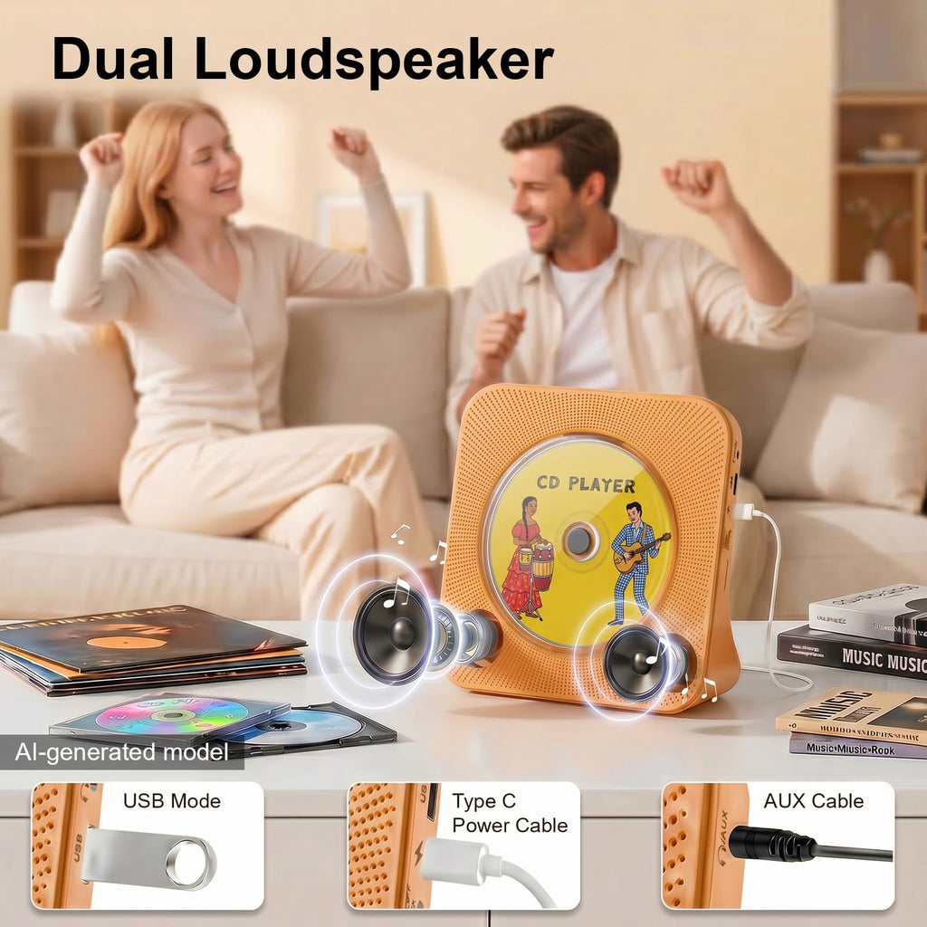 Gueray CD Player Portable Bluetooth Desktop CD Players for Home