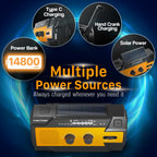 FosPower NOAA Emergency Weather Radio A1 7400mWh Solar Hand Crank (Orange)