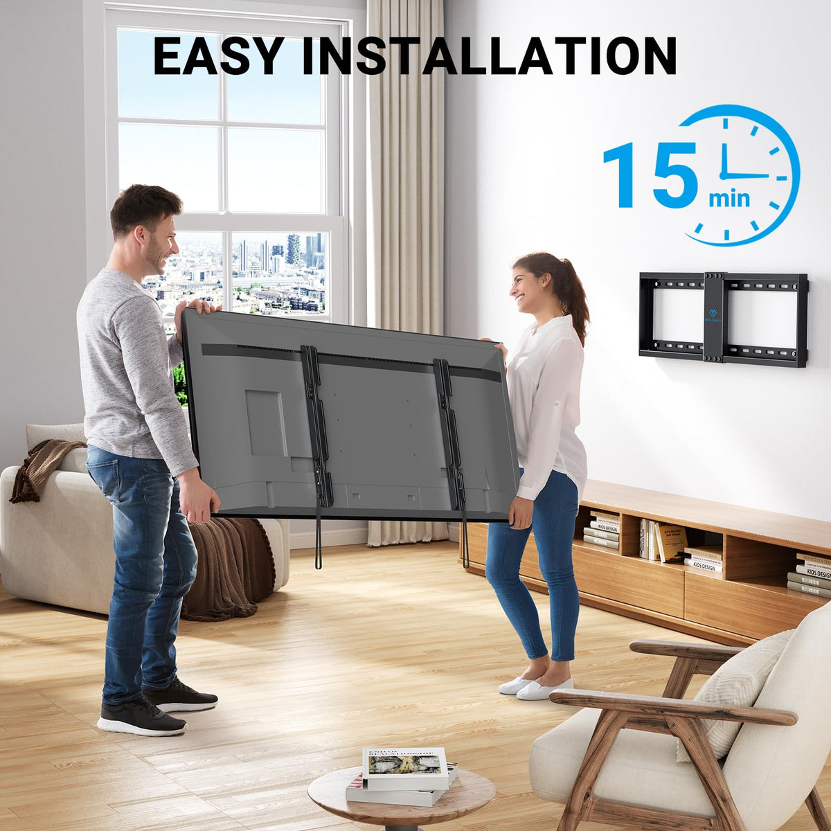PERLESMITH Tilting TV Wall Mount for 23–60 inch TVs up to 115 lbs