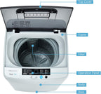 COSTWAY 8.8LBS Portable Washing Machine, Full-Automatic w/Drain Pump, White