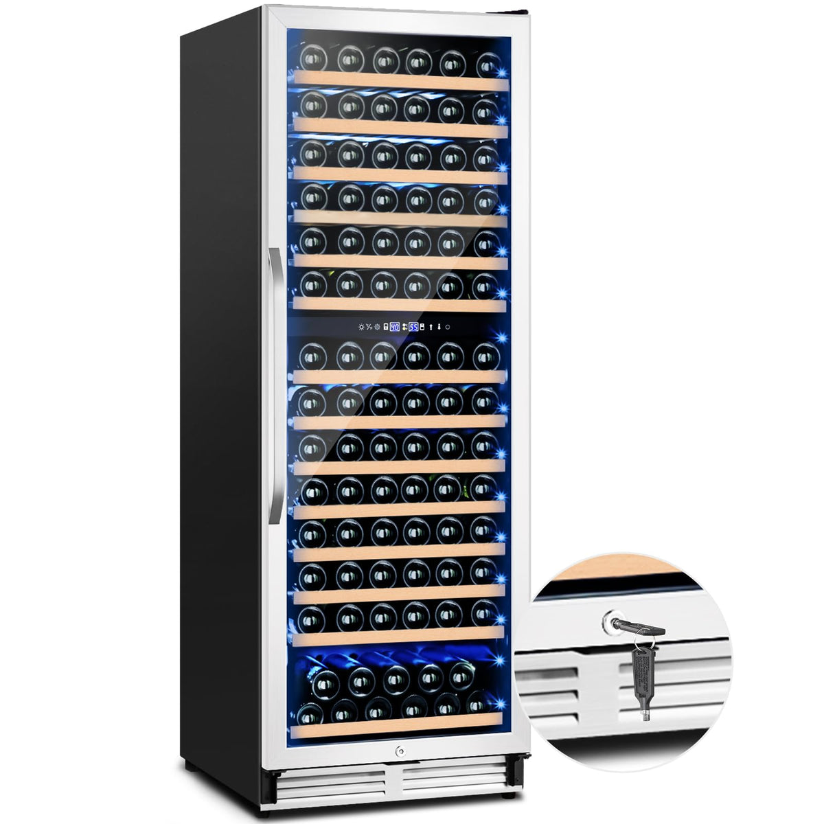 Commercial Cake Display Refrigerator, 78L Countertop Glass Cooler with LED Light, 32-53.6°F Digital Thermostat, Frost-Free Pastry Showcase for 11" Cake, Tempered Glass & Rear Door for Bakery/Cafe/Home