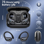 Aptkdoe Wireless Earbuds 75H Bluetooth 5.4 Sport Headphones with Earhooks