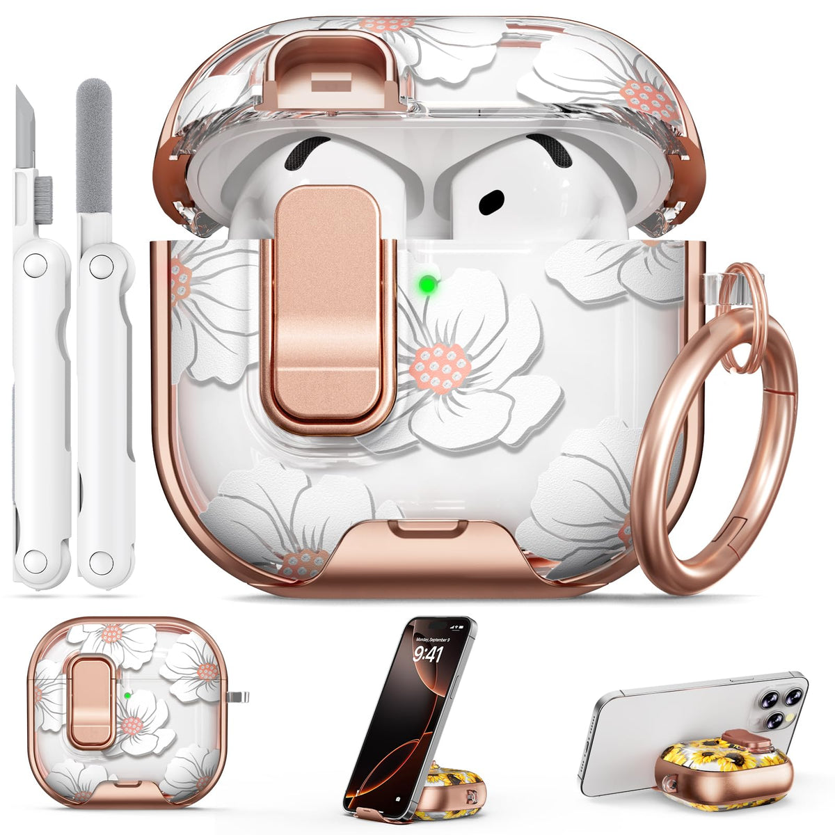 for AirPods Pro 2nd/1st Case (2023-2019)-Purple Bell Flower