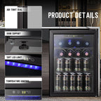Antarctic Star 12 Bottle 48 Can Beverage Refrigerator Cooler - Mini Fridge Glass Door for Beer Soda Drinks or Wine,Freestanding Beverage Fridge for Home and Bar with Adjustable Shelving, 1.3 Cu. Ft.