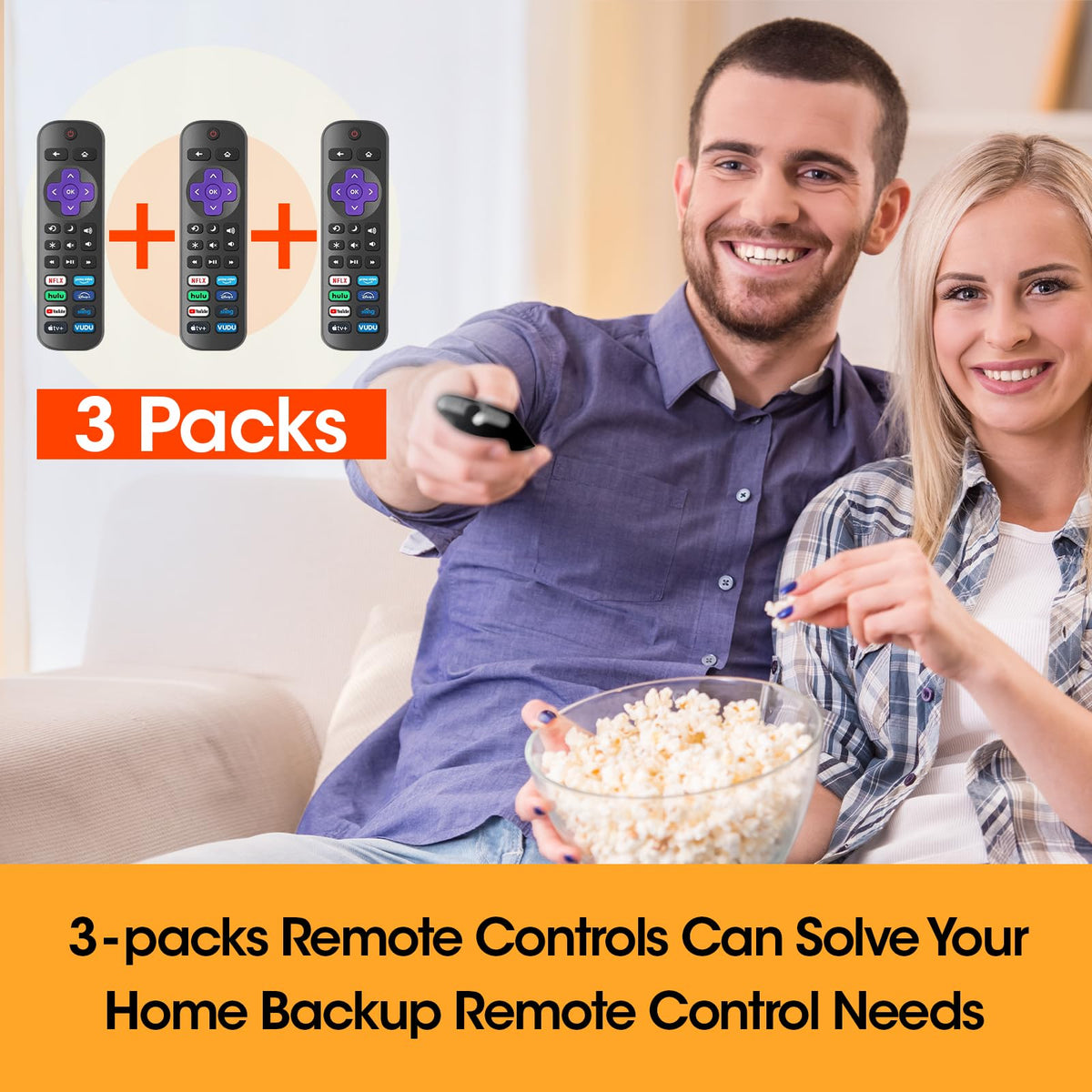 2 Pack Replacement Remote Control Only for Roku TV, Compatible for TCL Roku/Hisense Roku/Onn Roku/Sharp Roku/Philips Roku/Element Roku/Westinghouse Roku TVs (Not for Roku Stick, Box or Speaker)