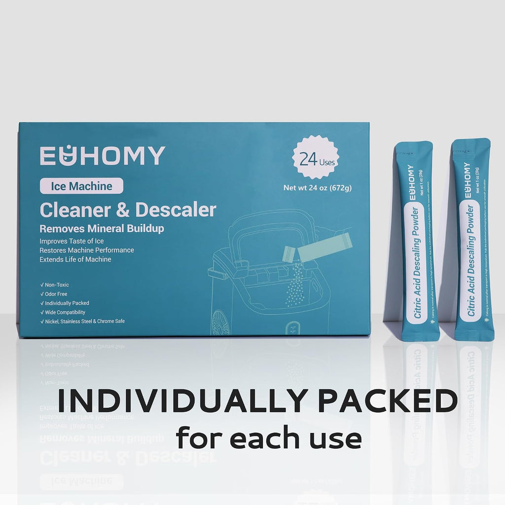 EUHOMY Ice Maker Cleaner & Descaler, 12 Uses & Individually Packed
