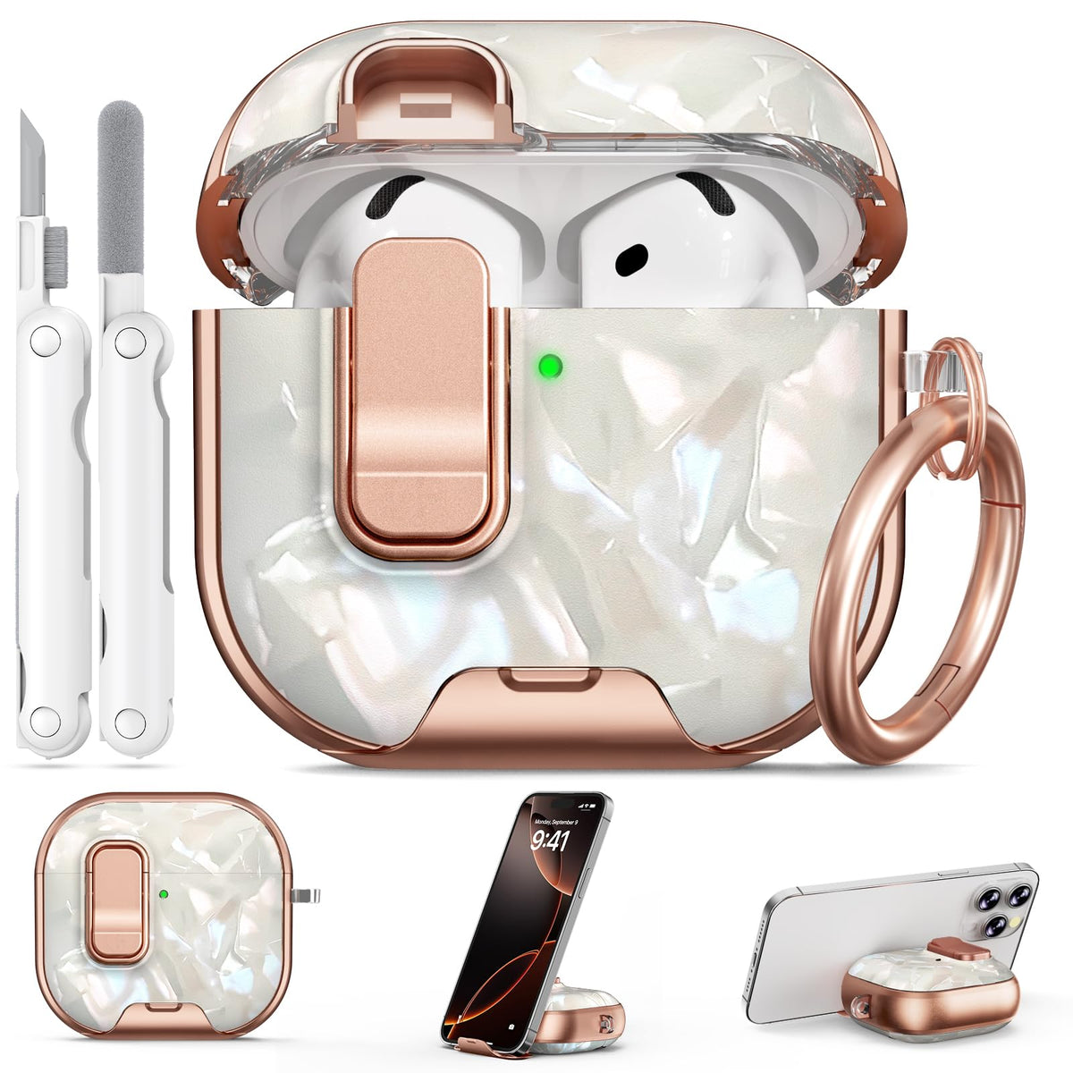 for AirPods Pro 2nd/1st Case (2023-2019)-Purple Bell Flower