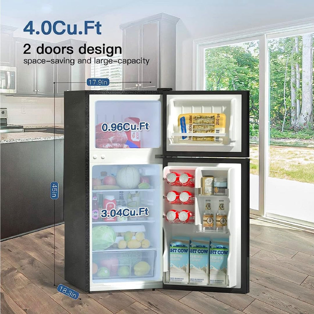BANGSON 7.7 Cu.Ft Refrigerator with Top Freezer Apartment Size Black