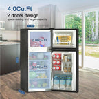 BANGSON 7.7 Cu.Ft Refrigerator with Top Freezer Apartment Size Black