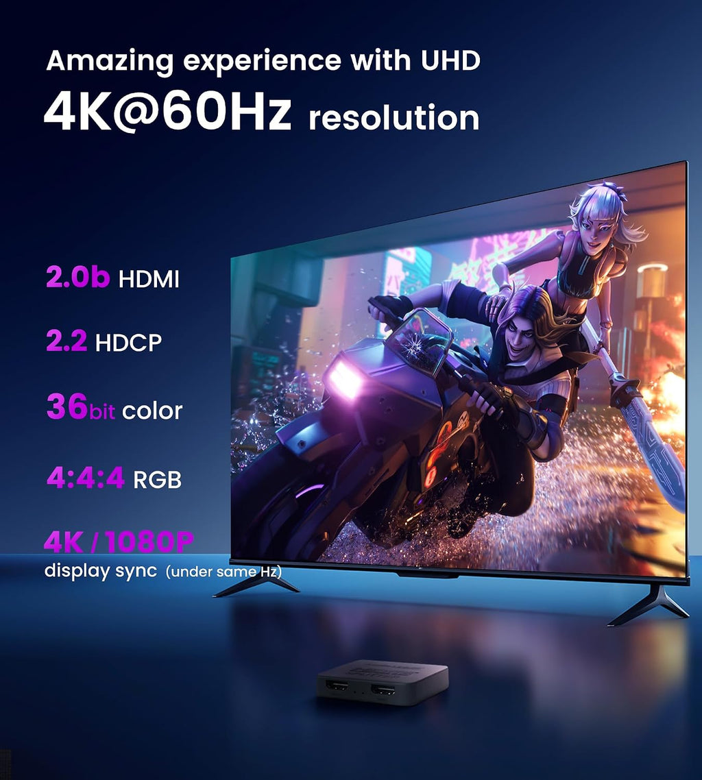 avedio links 4K@60Hz HDMI Splitter 1 in 2 out, Mirror Same Screen Only