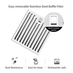 Range Hood Insert 30 inch,Stainless Steel Kitchen Vent Hood 600CFM,Built-in Kitchen Stove Hood w/Front Button Controls and Front LED Lights,Baffle Filters,Ducted/ductless Convertible Duct