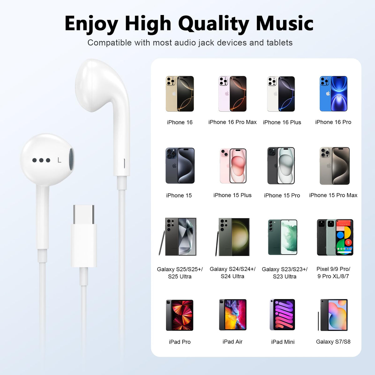 Apple MFi Certified iPhone Headphones Wired with Lightning Connector 2 Pack