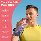 Sahara Sailor Water Bottle 1L, Leakproof Tritan Bottle with Time Marker