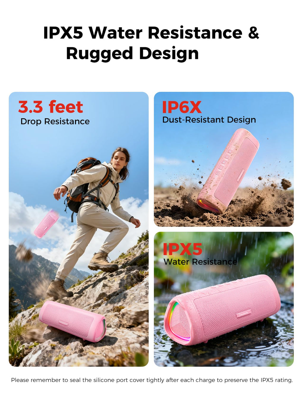 Bluetooth Speaker, 20W HD Sound, Portable Wireless, IPX5 Waterproof, Up to 24H Playtime, TWS Pairing, for Home/Party/Outdoor/Camping/Beach Essentials, Electronic Gadgets, Birthday Gift (Teal)
