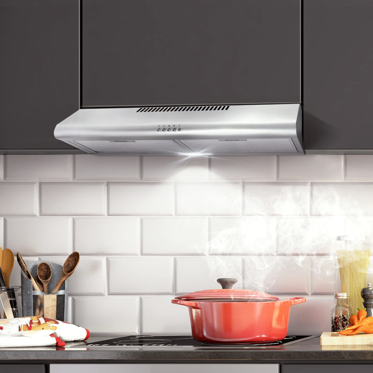 36 in. Delta Coll Ducted Under Cabinet Range Hood, Mesh Filters, Stainless